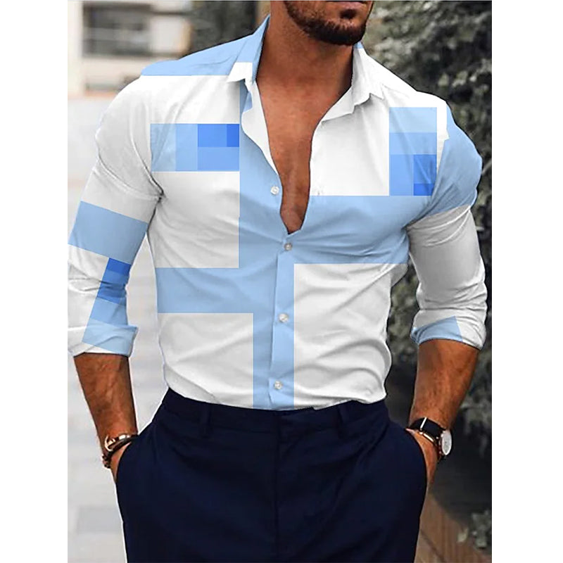 Any scene casual retro polyester men's shirt