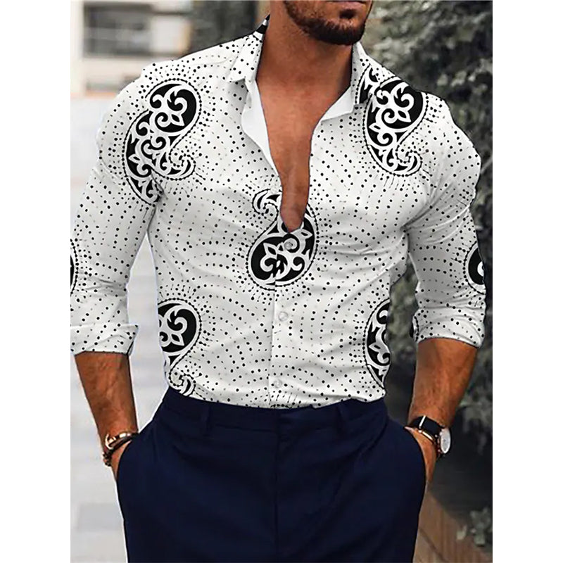 Any scene casual retro polyester men's shirt