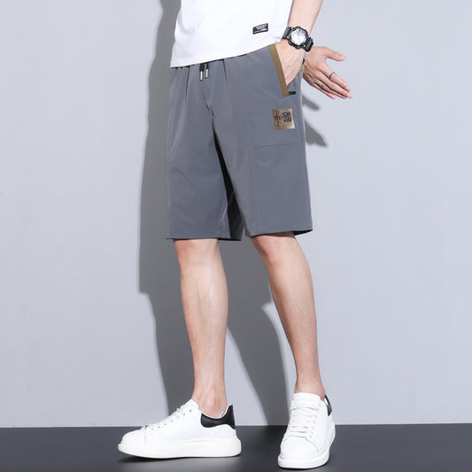 Men's Shorts Summer Outside Wear Thin Section of the Trend of Casual Sports Loose Ice Silk Quick Dry Beach Pants