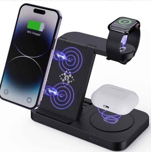 4 In 1 Charging Station, Foldable Fast Wireless Charger Dock Stand For Samsung Android Charging Station Multy Devices For Samsung Galaxy S23 S22 Ultra/S22+/S22/S21/S20/Z Flip 4/Z Fold 4, Galaxy Watch 6/5/4/3, Galaxy